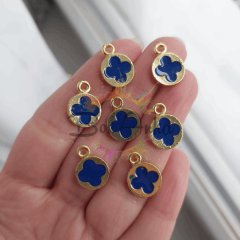 1 cm Tek Kulplu Lacivert Yonca Ara Aparat