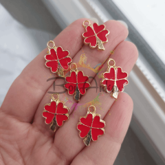 1,5 x 1 cm Tek Kulplu Kırmızı Yonca Ara Aparat