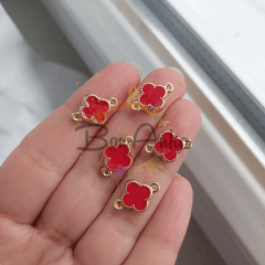 1 cm Çift Kulplu Çift Yönlü Kırmızı Yonca Ara Aparat