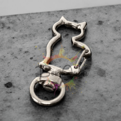 (1 adet) Gümüş Renk Kedi Model Anahtarlık