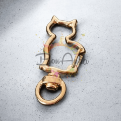 (1 adet) Açık Altın Renk Kedi Model Anahtarlık