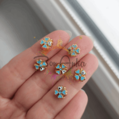 0,8 cm Çift Yönlü Nazarlı 4 Yaprak Yonca Ara Aparat