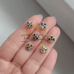 0,8 cm Çift Yönlü Nazarlı 4 Yaprak Yonca Ara Aparat