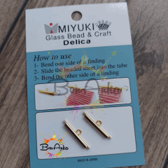 (1 Çift-2 adet) Altın Renk 20 mm Orjinal Miyuki Korniş Kapama