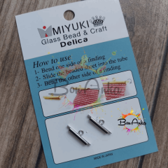 (1 Çift-2 adet) Gümüş Renk 15 mm Orjinal Miyuki Korniş Kapama