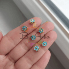 0,7 cm Çift Yönlü Mavi Mini Papatya Ara Aparat