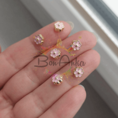 0,7 cm Çift Yönlü Pembe Mini Papatya Ara Aparat