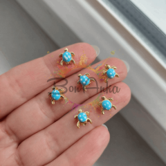 0,5 cm Açık Mavi Mineli Kaplumbağa Ara Aparat