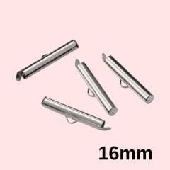 (1 çift - 2 adet) Çelik Renk 16 mm Çelik Korniş Kapama