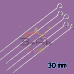 (20 adet) 30 mm Çelik Renk Çelik Halka Başlı Takı Çivisi