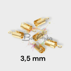 (1 çift - 2 adet) Altın Renk 3,5 mm Çelik Boru Kapama