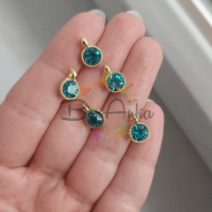 0,8 cm Tek Kulplu Petrol Yeşil Taşlı Ara Aparat