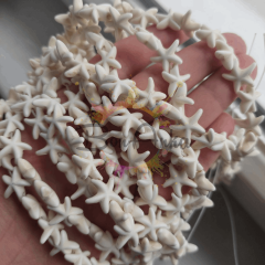 15x15 mm Sıkma Doğal Taş Krem Yıldız Boncuk