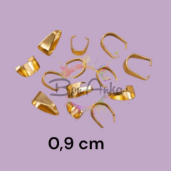 (1 çift - 2 adet) Altın Renk 0,9 cm Çelik Tepelik (Mengeç) Kapama