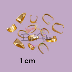 (1 çift - 2 adet) Altın Renk 1 cm Çelik Tepelik (Mengeç) Kapama