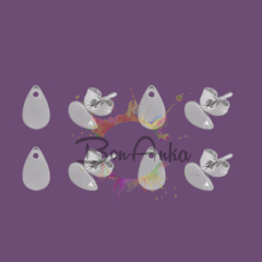 (1 çift - 2 adet) Çelik Renk Göz Yaşı Model Çelik Küpe Aparatı