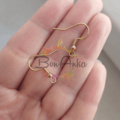 Paslanmaz Çelik Küpe Kancası Altın Renk - 1 Çift (2 adet) Küpe Aparatı