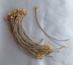 (1 adet) Bej Renk, Gold Uçlu, Kore Asansörlü Bileklik - 006