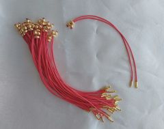 (1 adet) Kırmızı Renk, Gold Uçlu, Kore Asansörlü Bileklik - 008