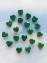 Koyu Yeşil Renk Kalp Boncuk - 008