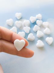 Beyaz Renk Kalp Boncuk - 015