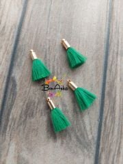 (1 adet) Gold Metal Uçlu Çimen Yeşili Renk Püskül - 013