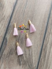 (1 adet) Gold Metal Uçlu Açık Pembe Renk Püskül - 014