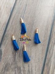 (1 adet) Gold Metal Uçlu Saks Mavi Renk Püskül - 016