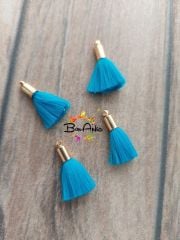 (1 adet) Gold Metal Uçlu Petrol Mavi Renk Püskül - 017