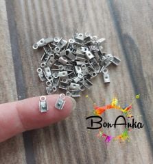 (5 çift - 10 adet) 3 mm Nikel Kaplama Dikdörtgen Deri Kapama