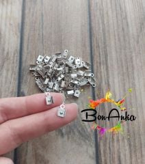 (5 çift - 10 adet) 5 mm Nikel Kaplama Dikdörtgen Deri Kapama