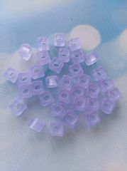 Lila Renk Buzlu Kare Cam Boncuk