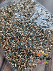 (5 adet) Çift Yönlü Tek Kulplu Turkuaz Kalp Nazar Model Sallantı Aparat