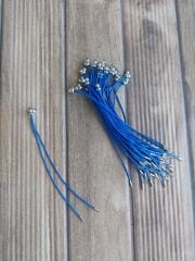 (1 adet) Saks Mavi Renk, Gümüş Uçlu, Kore Asansörlü Bileklik - 003