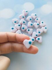 Pembe Renk Gözlü Kalp Boncuk - 007