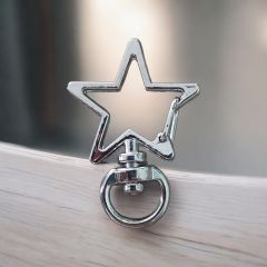 (1 adet) Gümüş Renk Yıldız Model Anahtarlık