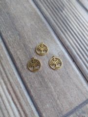 316 L Çelik Sarı Tek Kulplu Yaşam Ağacı