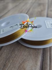 0,38 mm Koyu Altın Renk, 40-50 Metre Çelik Tel, Boncuk Teli, Hayalet Tel, Takı Malzemesi Teli