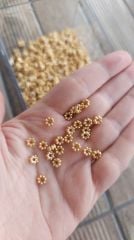 (5 adet) Altın Kaplama Çiçek Rondela Model Bileklik Kolye Halhal Ara Aparatı