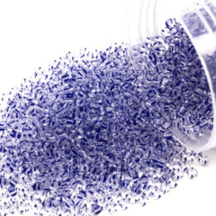 (00330 - Çizgili Şeffaf Mavi) 5 gram Kum Boncuk