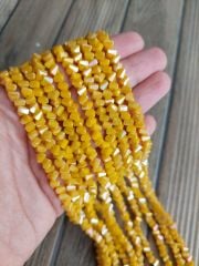 1 Dizi - Turuncu - Üçgen Kristal Cam Boncuk 010