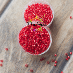 Miyuki Delica 11/0 DB0602 (093) Gümüş Kap Kırmızı Boncuk 5 g