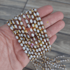 5x7 mm Beyaz Çek Cam Boncuk 1 Dizi