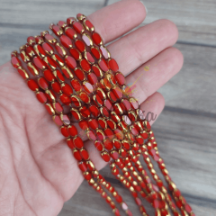 5x7 mm Kırmızı Çek Cam Boncuk 1 Dizi