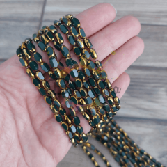 5x7 mm Koyu Yeşil Çek Cam Boncuk 1 Dizi