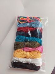 10' Ar Metre 10 Farklı Renk Paraşüt Makrome Bileklik Örgü İpi