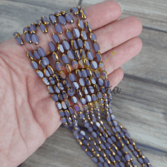 5x7 mm Mor Çek Cam Boncuk 1 Dizi