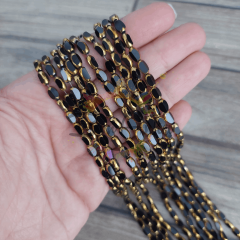 5x7 mm Siyah Çek Cam Boncuk 1 Dizi