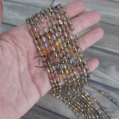 5x7 mm Şef. Beyaz Çek Cam Boncuk 1 Dizi