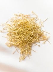 (2 cm - 10 Gram) Sarı Renk Halka Başlı Pirinç Takı Çivisi